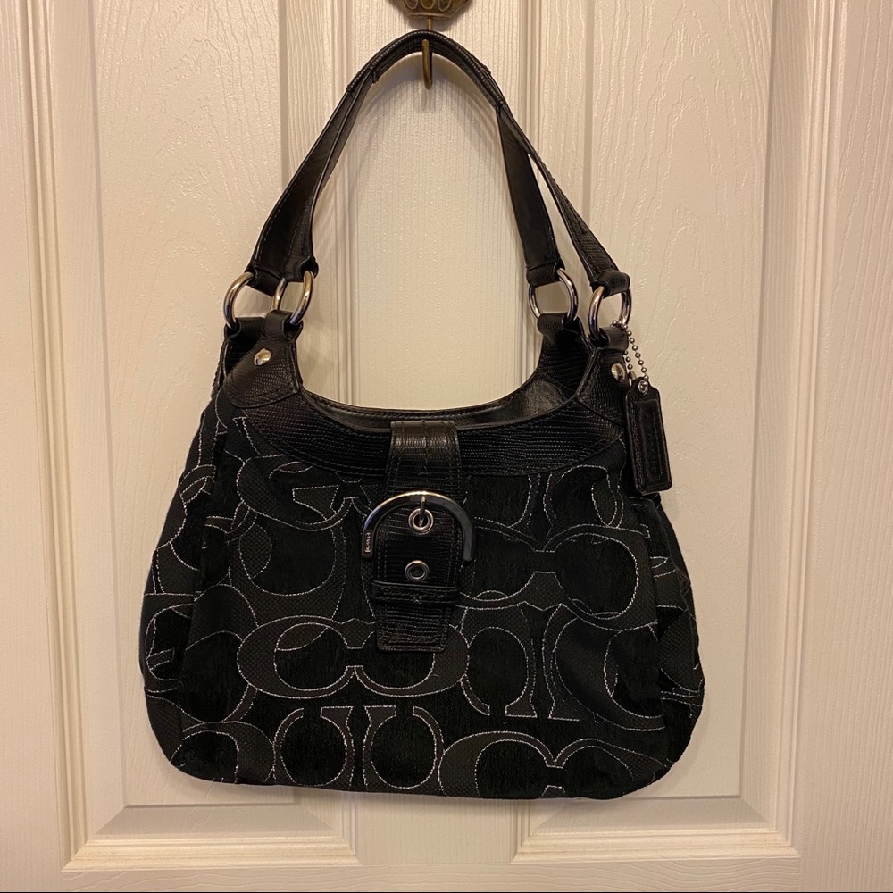 Rare Coach Signature 3 Pocket Purse with Silver C